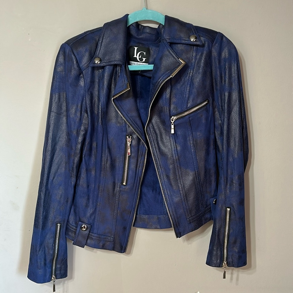 LENA GABRIELLE blue zipper jacket